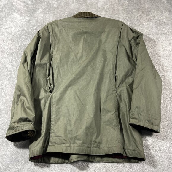 Vtg Portrait Chore Jacket Sportsman Brown Green M Shacket Button Down Utility - Picture 8 of 12